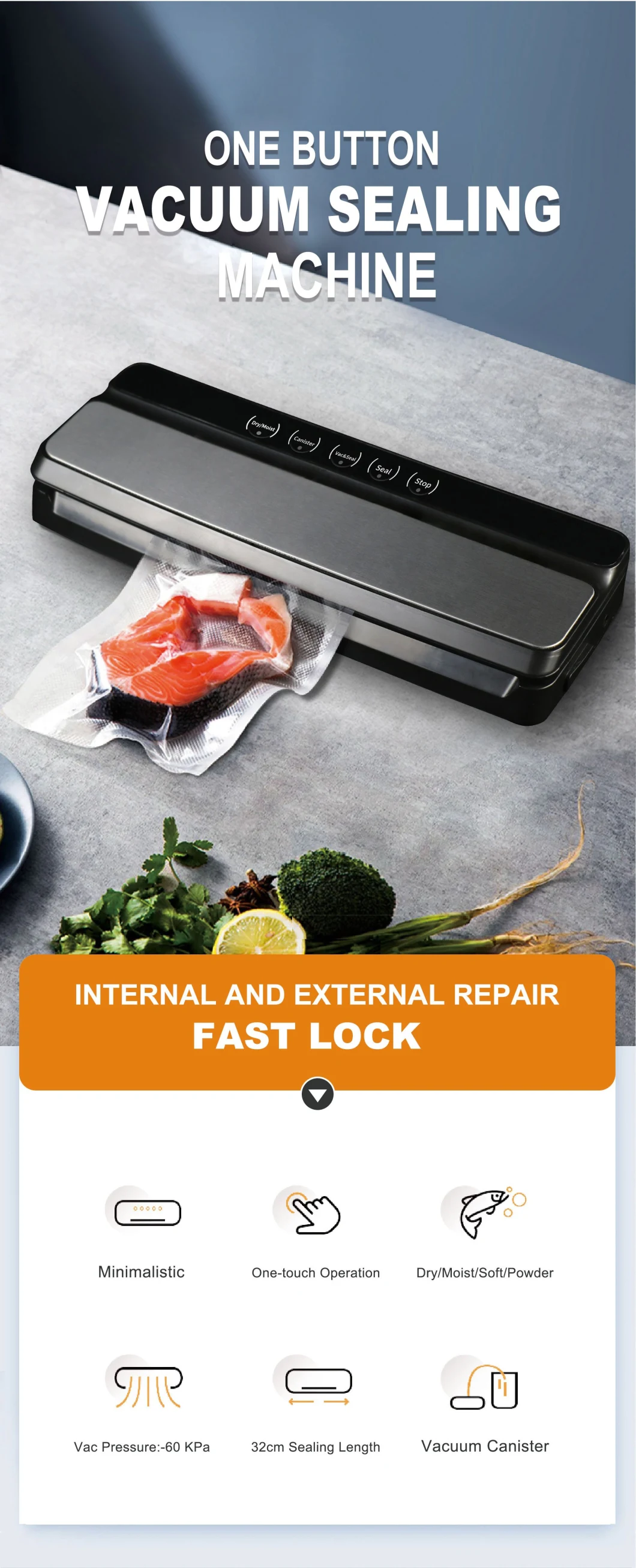 Ootd Food Saver Vacuum Sealer Packing Machine