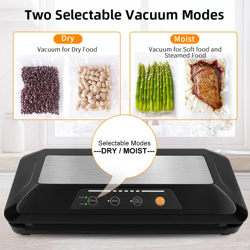 Factory Direct Selling Price Beautiful Vacuum Sealer Dry and Wet Food Settings with Built-in Knife Entry Kit and Inching Control